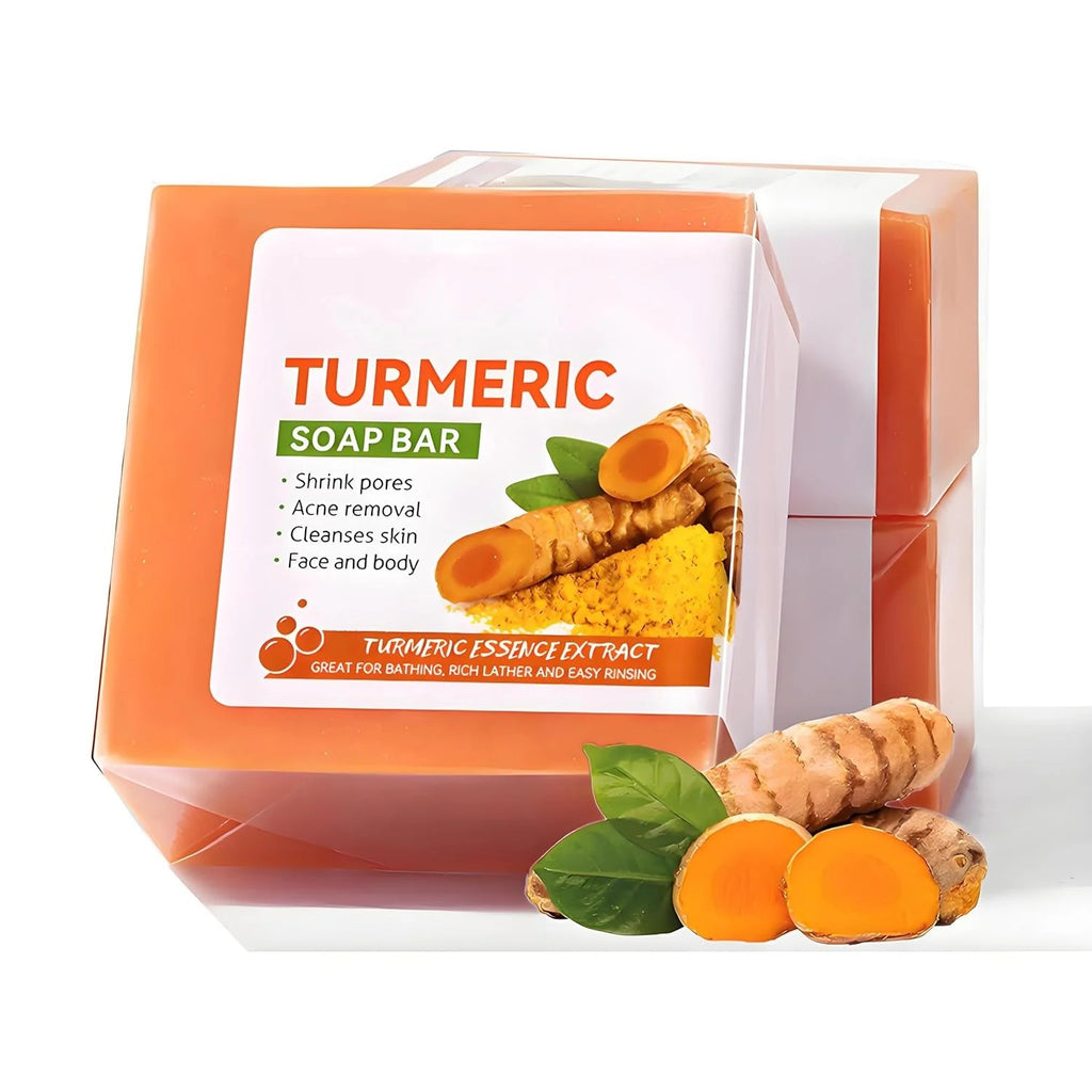 SADOER Turmeric Soap Bar 100g – Brightening Face & Body Soap for Acne, Deep Cleansing & Pore Care
