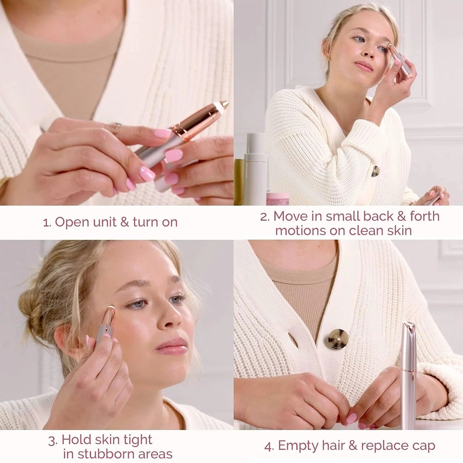 Flawless Brows Electric Eyebrow Hair Remover for Women with LED Light – Precision Facial Hair Trimmer