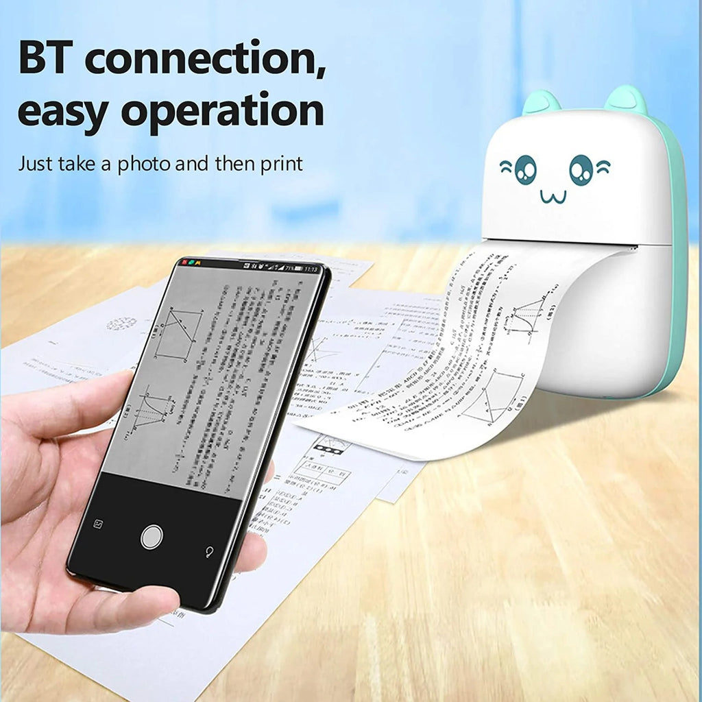 Portable Mini Thermal Printer – Wireless Bluetooth Pocket Printer for Photos, Labels, Notes & Documents