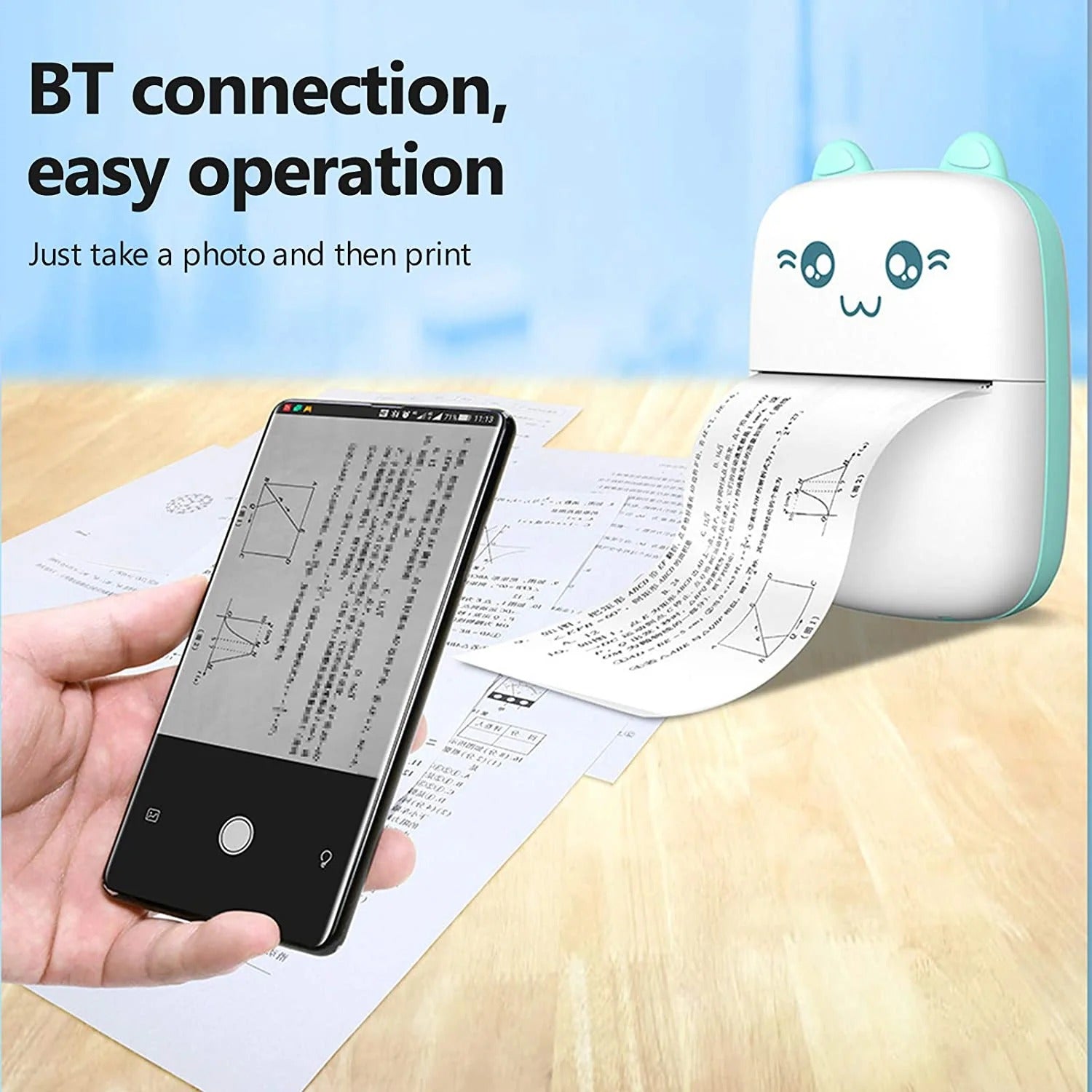 Portable Mini Thermal Printer – Wireless Bluetooth Pocket Printer for Photos, Labels, Notes & Documents