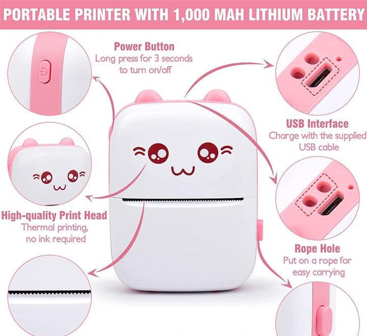 Portable Mini Thermal Printer – Wireless Bluetooth Pocket Printer for Photos, Labels, Notes & Documents