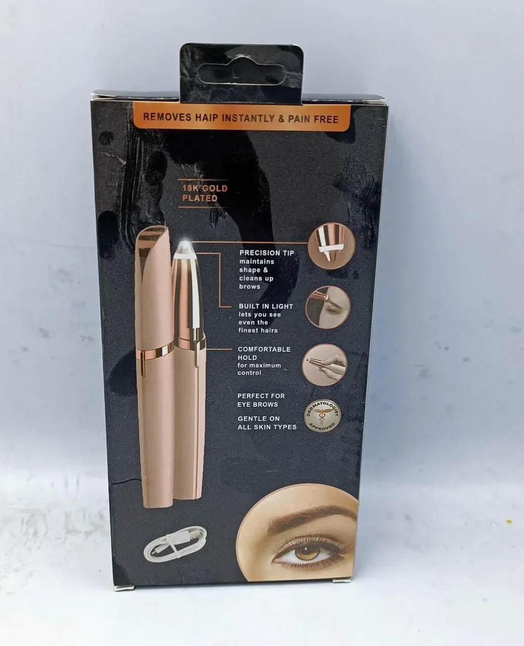 Flawless Brows Electric Eyebrow Hair Remover for Women with LED Light – Precision Facial Hair Trimmer