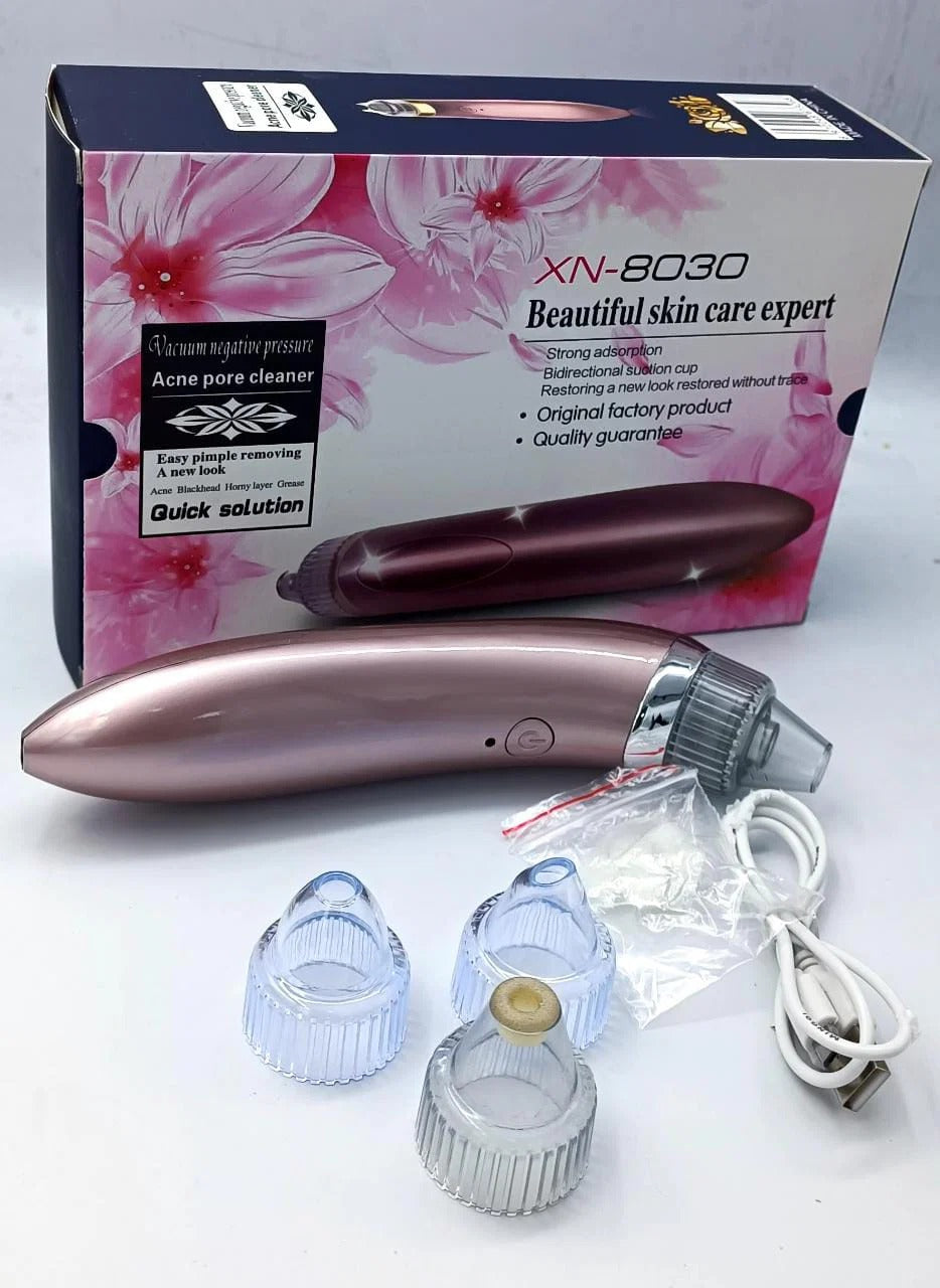 Electric Blackhead Remover Pore Vacuum – USB Rechargeable Facial Pore Cleaner with 5 Suction Levels & 4 Probes