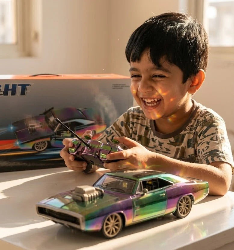 Vintage 1970 Dodge Charger RC Car – 1:12 Scale 2.4GHz Remote Control Car with LED Lights